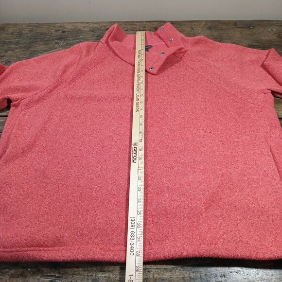 Eddie Bauer 2XL Sweatshirt Top Fleece Shirt Orange Pullover Snap Neck - Picture 6 of 9